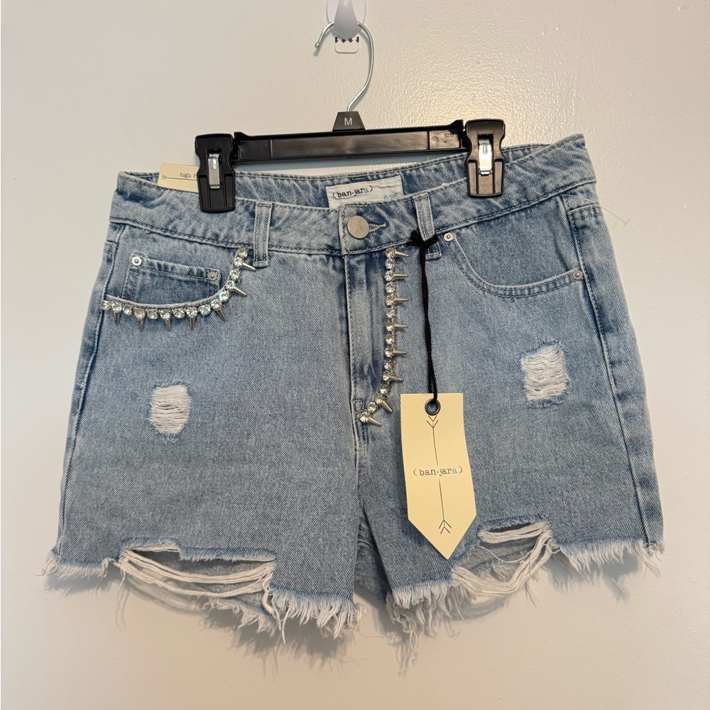 Banjara Rhinestone High Rise Jean Shorts Size 5/26
